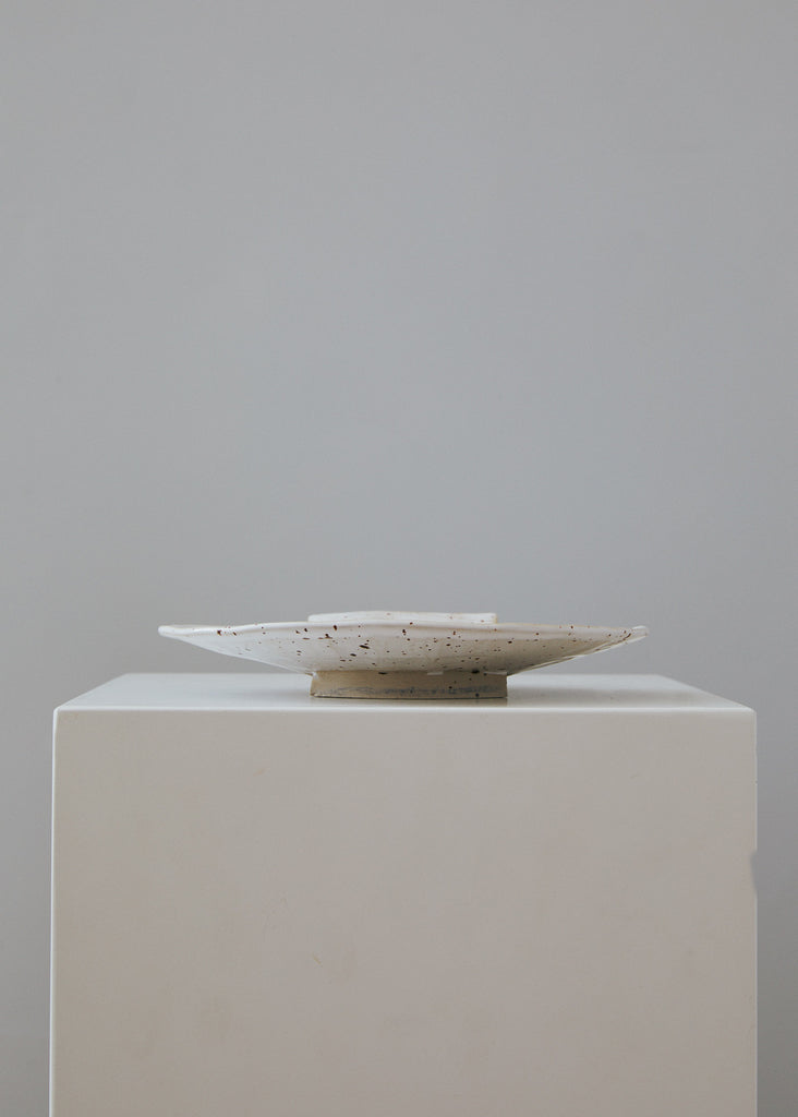 Ann-Charlotte Fick Pecten Maximus Handmade Ceramic Shell Plate Unique White Sculpture Original Artwork Swedish Artist Contemporary Art