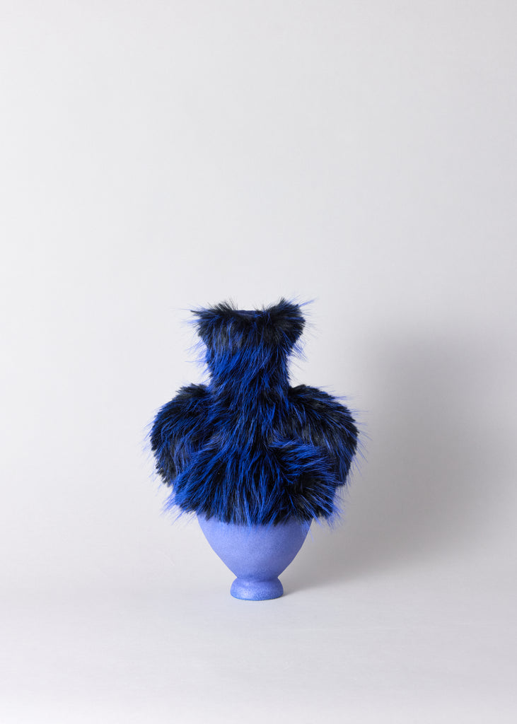 Fanny Ollas Contemporary Sculptural Vase Ceramic Handmade artwork blue