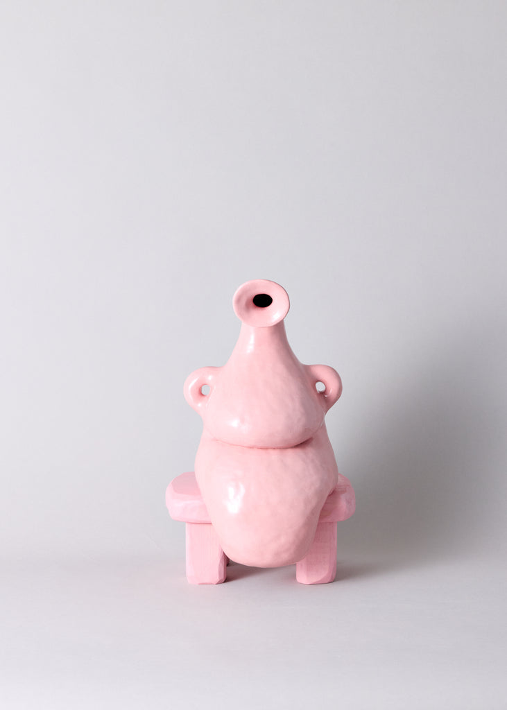 Fanny Ollas Contemporary Sculptural Vase Pink Ceramic Handmade artwork